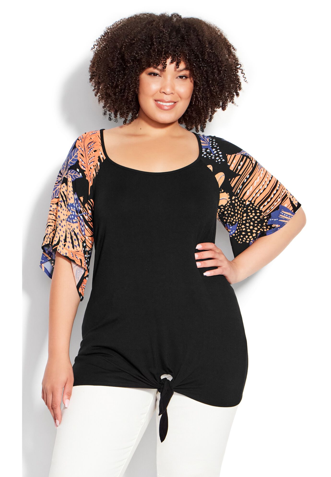 Gretta Tie Front Top, SKYLIGHT PALM, alternate image number 4