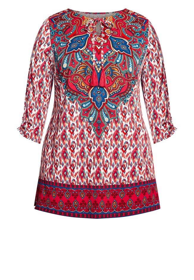 Treasure Placement Tunic, IVORY MULTI, alternate image number 2