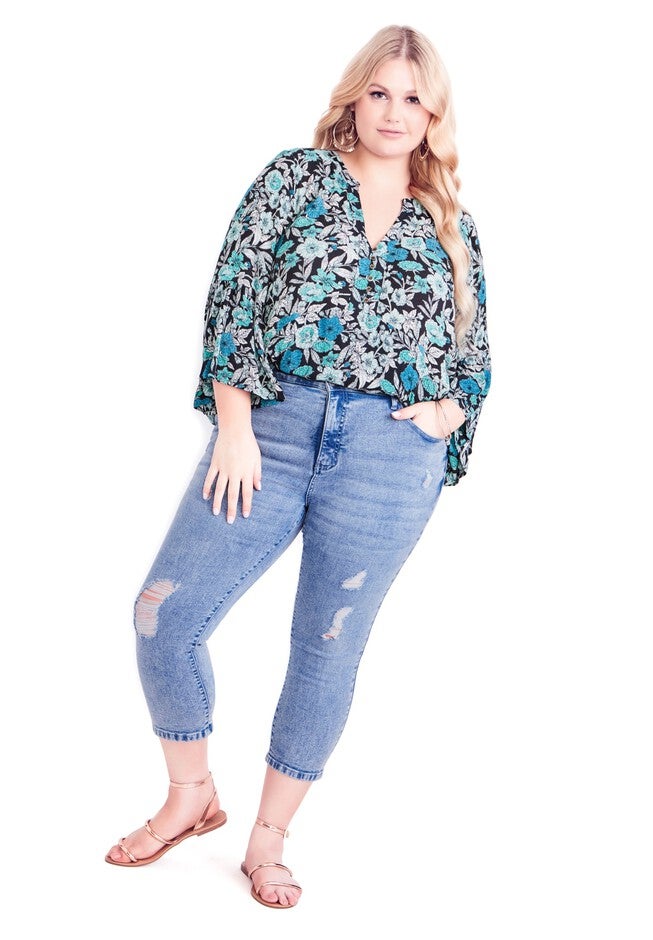 Holly Crop Ripped Jean, LIGHT WASH, hi-res image number null