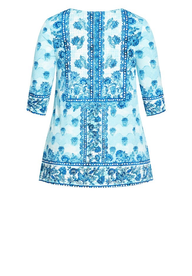 Treasured Placement Tunic, AQUA SPLASH, alternate image number 4