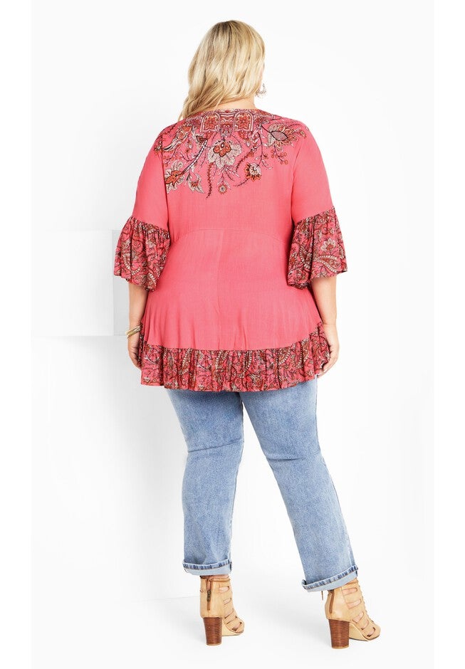 Frankie Frill Tunic, ROSE PAISLEY, on-hover image number null