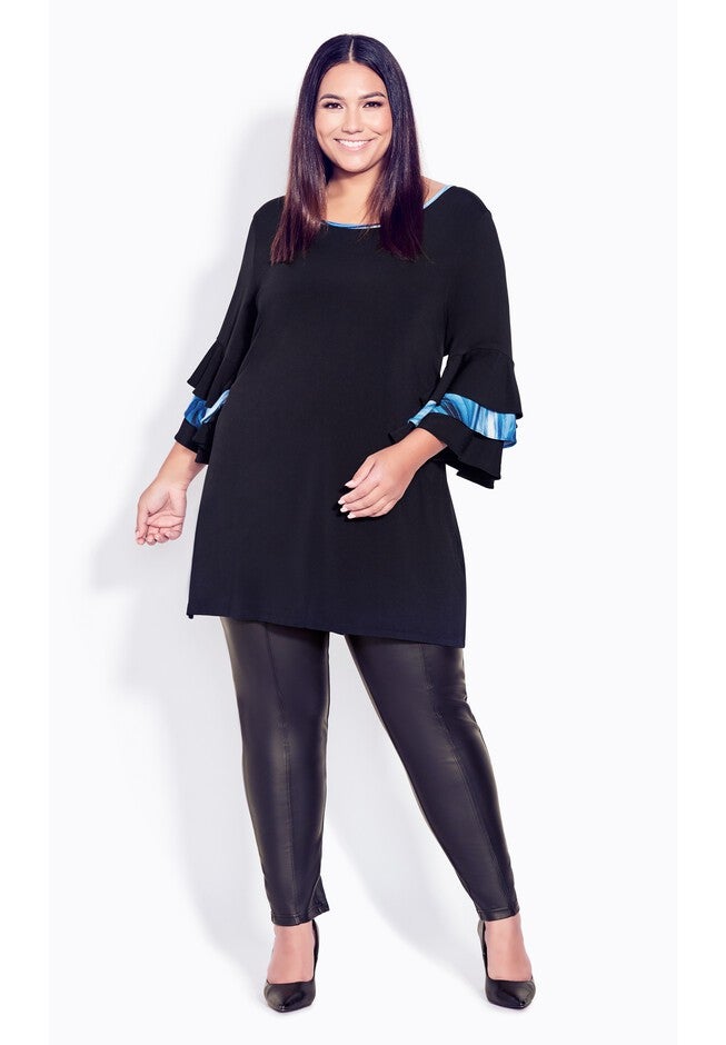 Gabby Bell Sleeve Tunic, BLACK, alternate image number 7