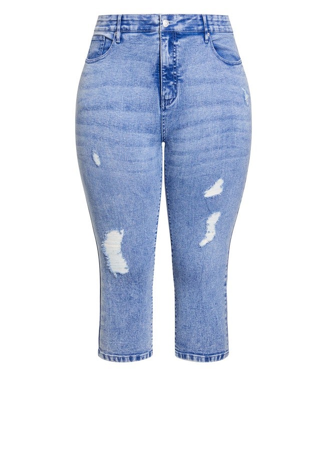 Holly Crop Ripped Jean, LIGHT WASH, alternate image number null