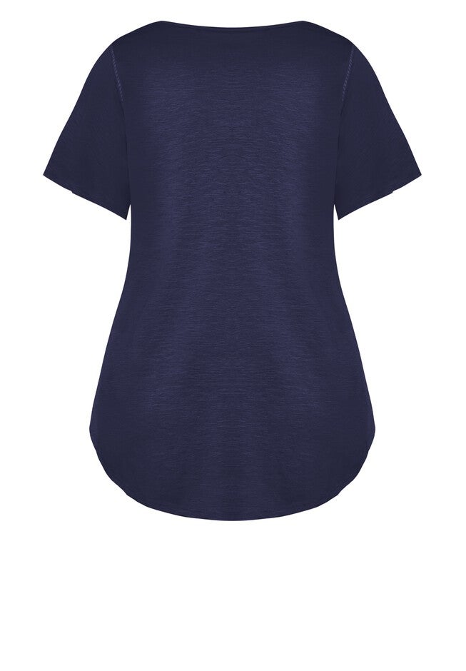 Flutter Sleeve Plain Top, NAVY, alternate image number null