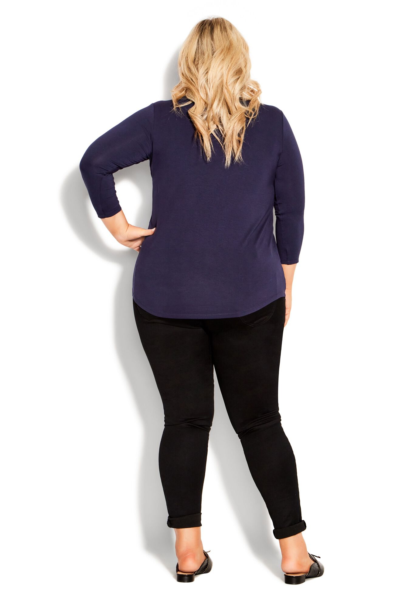 Milly Pleat Plain Top, NAVY, alternate image number 4