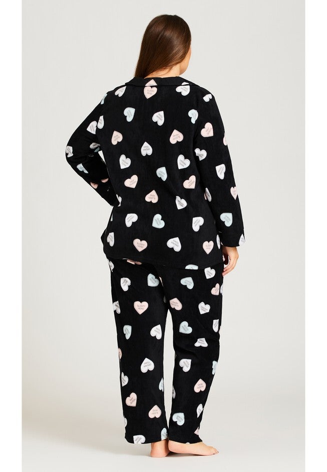 Button Up Fleece Top, HEART PRINT, alternate image number 4