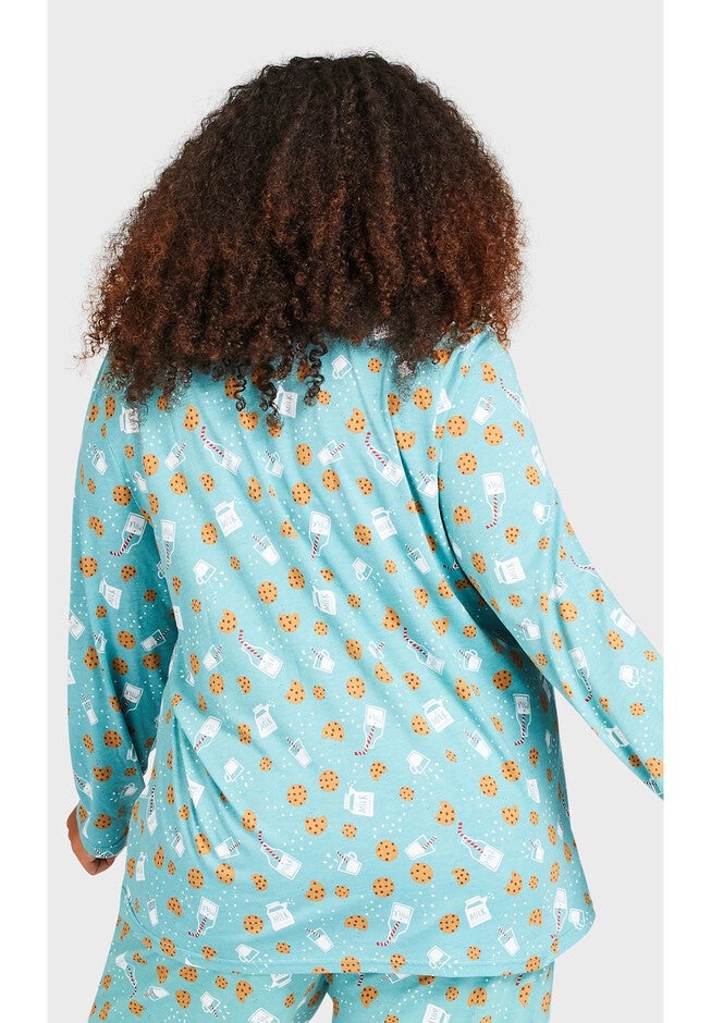 Button Through Sleep Top, COOKIE PRINT, on-hover image number 1