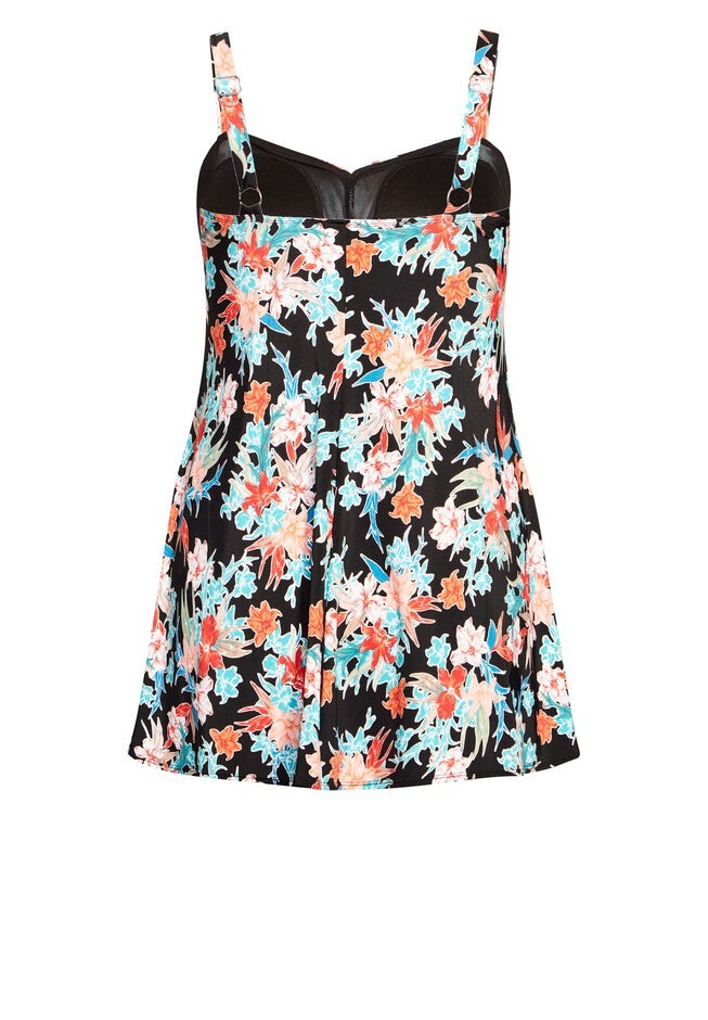 Twist Print Swim Dress, LA PALMA FLORAL, alternate image number 5
