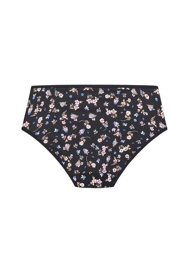 Microfiber Hi Cut Brief, BLACK FLORAL DITSY, alternate image number null