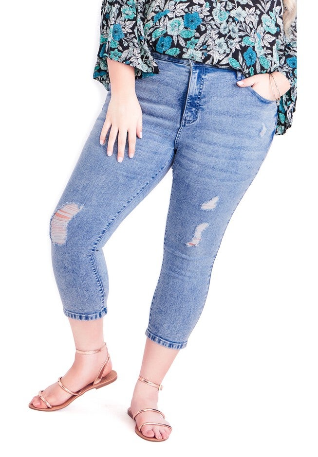 Holly Crop Ripped Jean, LIGHT WASH, alternate image number null