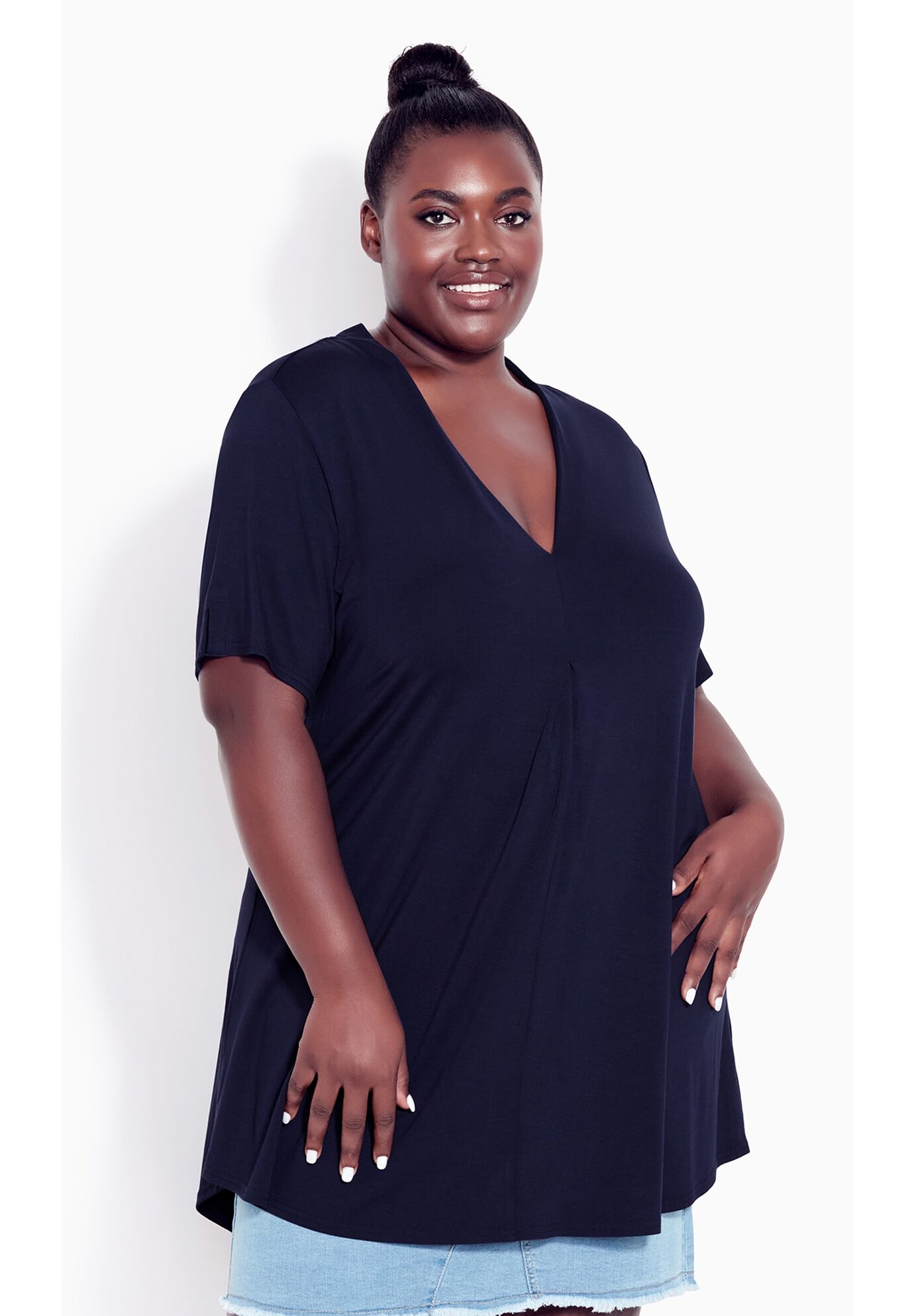 Kaylie Hi Lo Top, NAVY, alternate image number 3