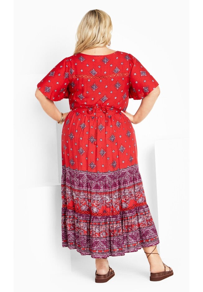 Zariah Maxi Dress, CRIMSON BORDER, on-hover image number 1