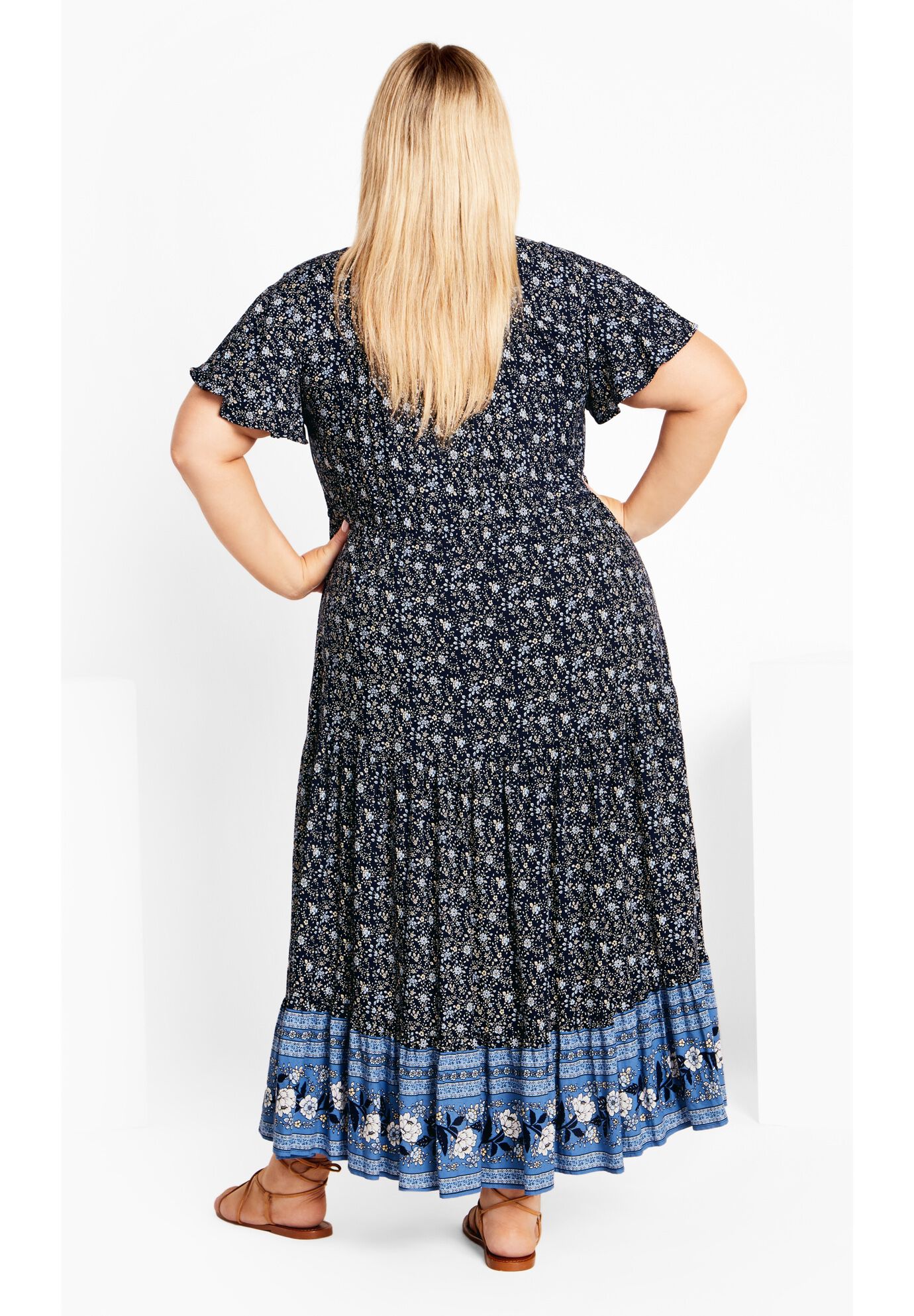 Sandy Border Print Dress, BLUE ENCHANTED BORDER, on-hover image number 1