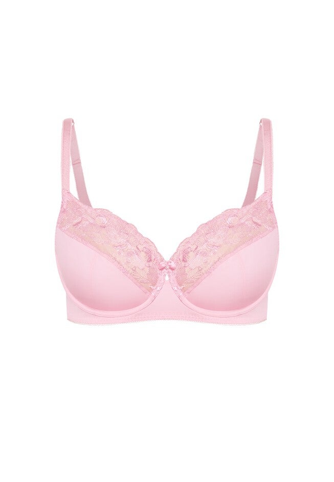 Embroidered Full Support Underwire Bra, SWEET PINK, alternate image number null