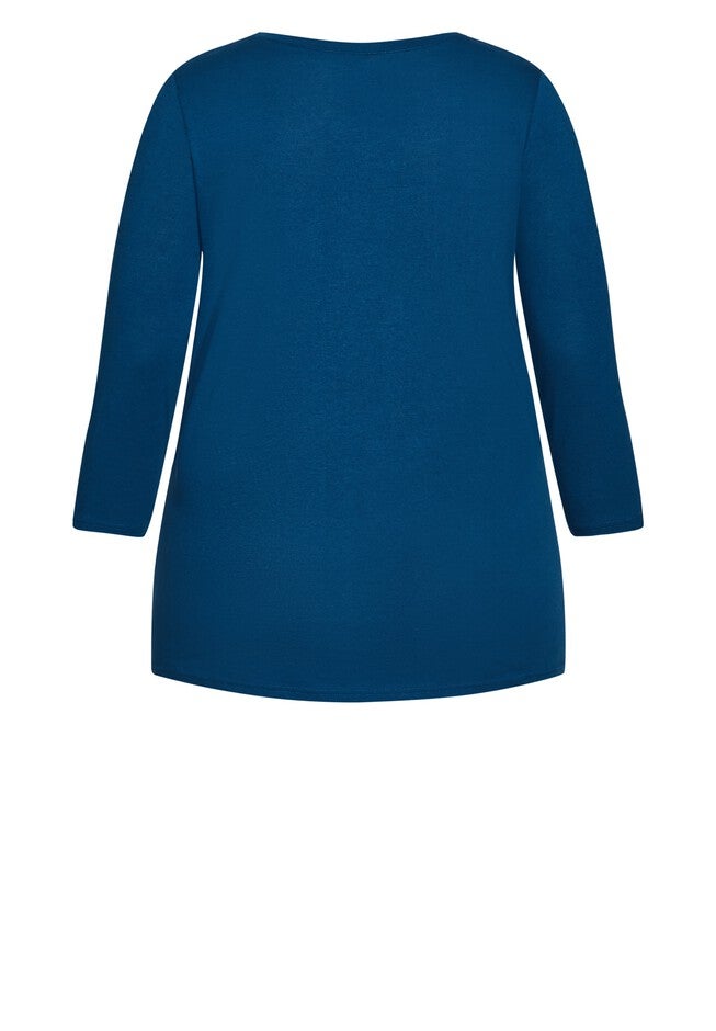 3/4 Sleeve Dream Big Sleep Top, NAVY, alternate image number 2