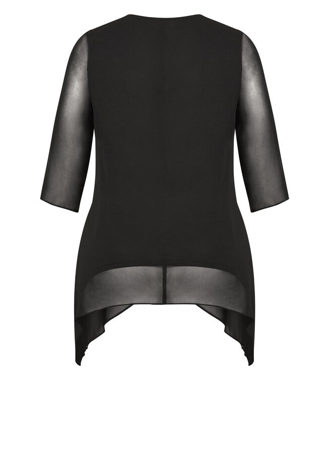 Hanna Layered Top, BLACK, alternate image number 5