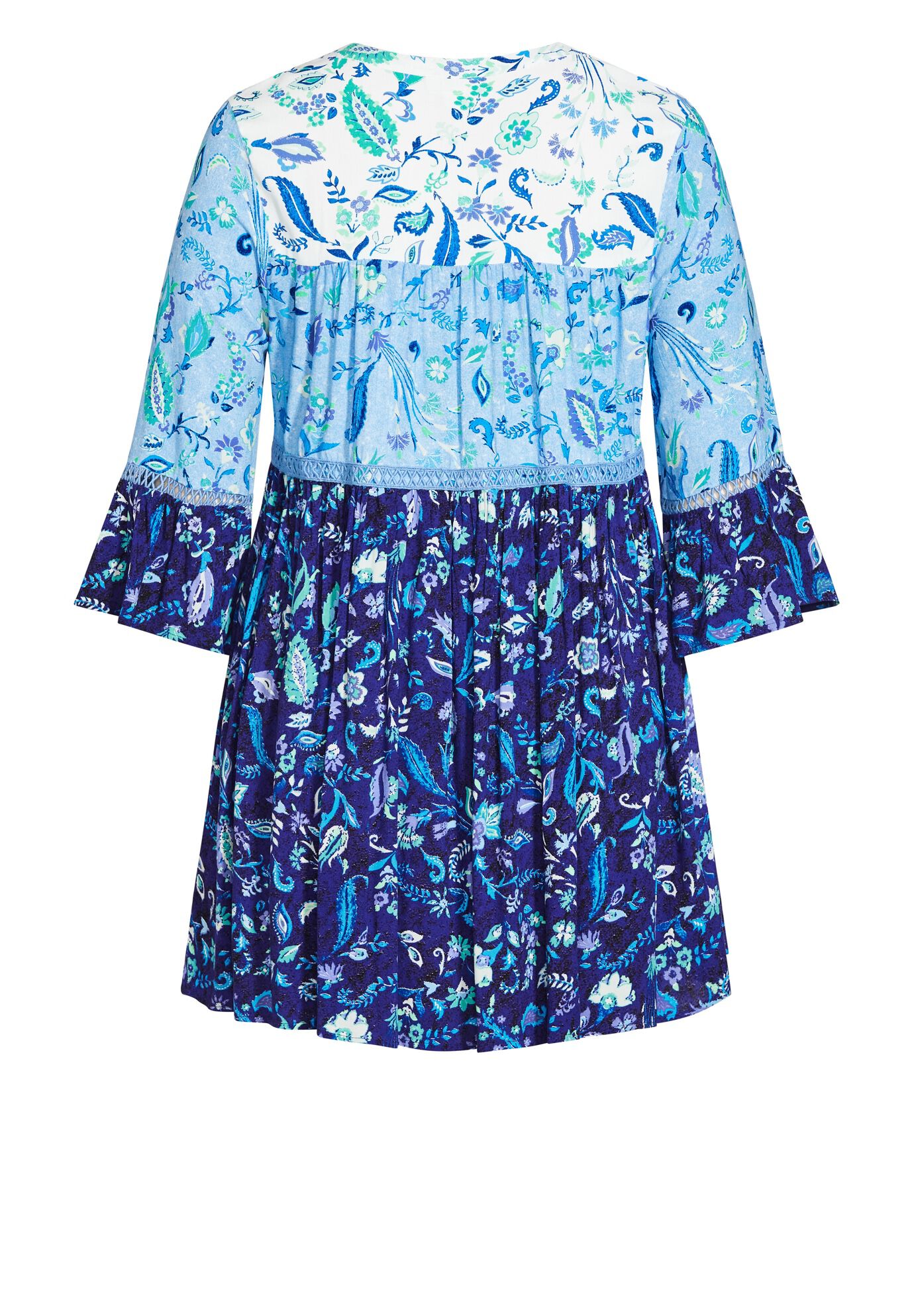 Eliana Tiered Tunic, BLUES FLORAL MIX, alternate image number 3