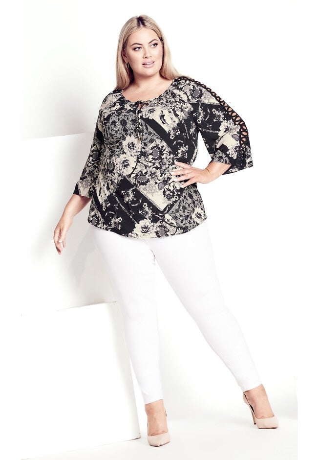 Emmeline Print Top, EFFORTLESS PATCH, hi-res image number 0