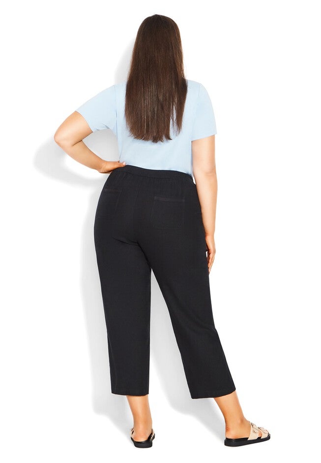 Linen Trouser, BLACK, on-hover image number null