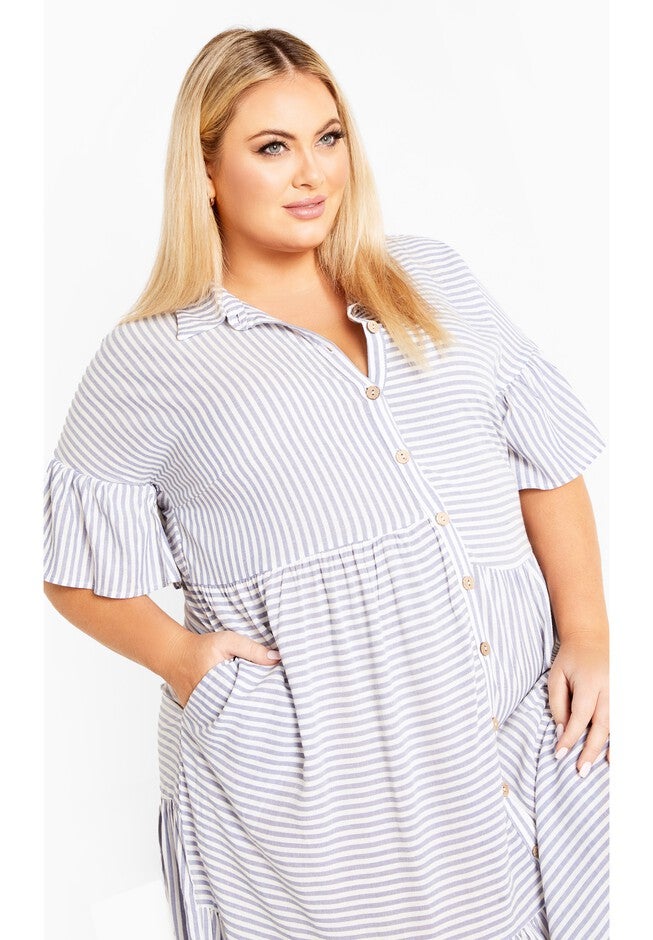 Kaitlyn Stripe Dress, BLUE STRIPE, alternate image number null