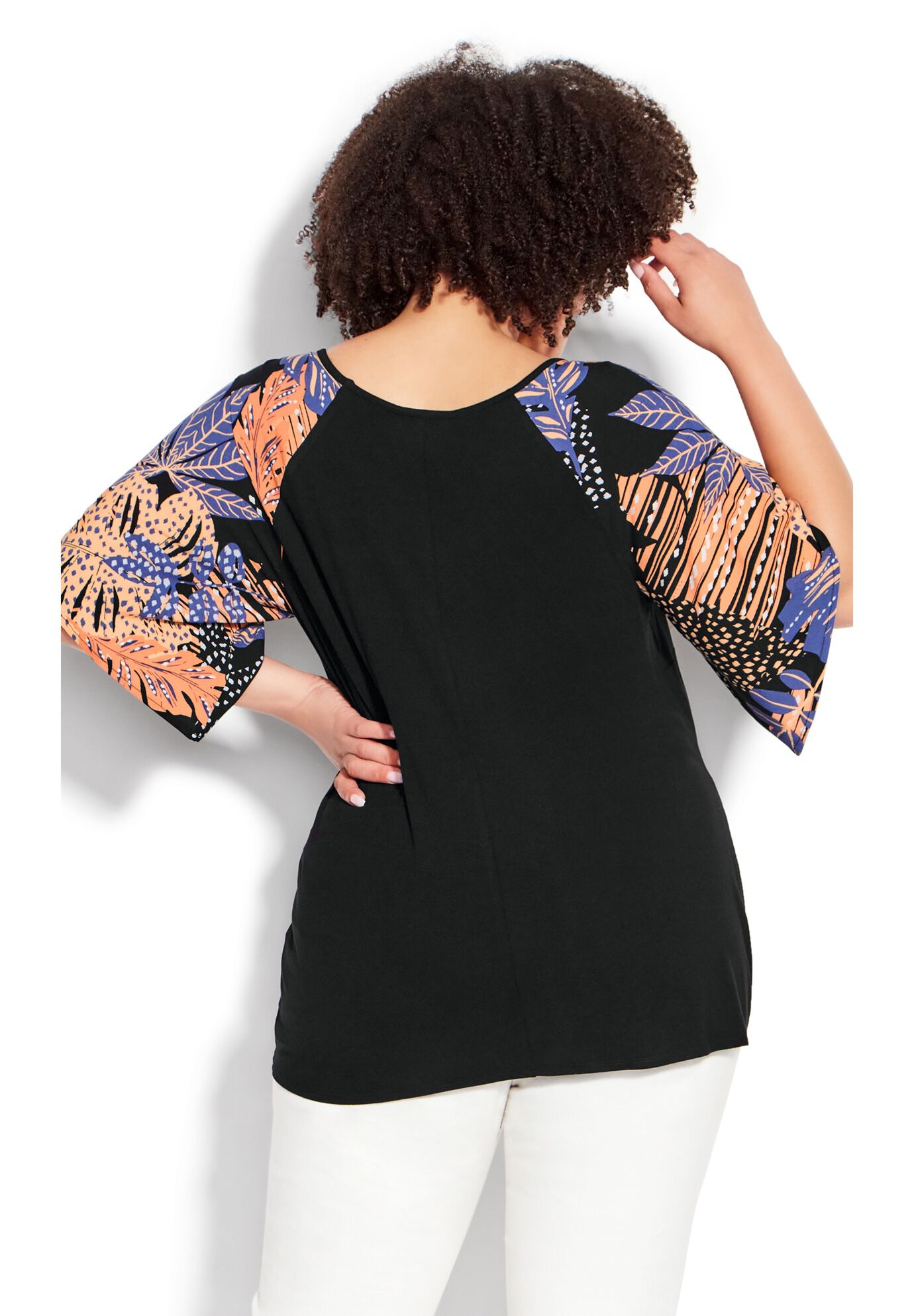 Gretta Tie Front Top, SKYLIGHT PALM, on-hover image number 1