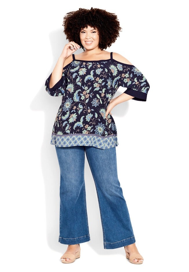 Daisy C/S Print Top, ENGLISH FLORAL, on-hover image number 1