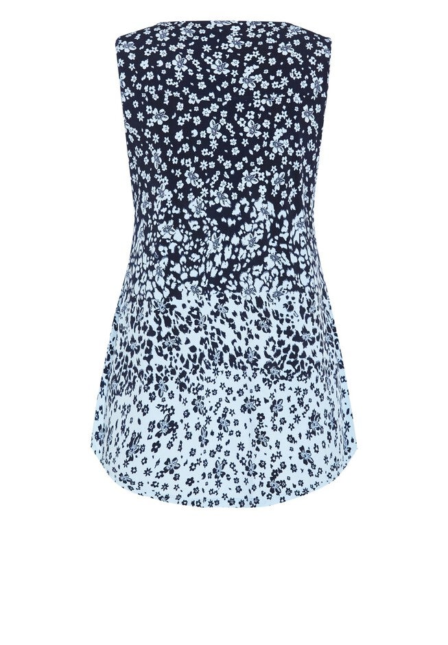 Liana Border Top, BLUES FLORAL ANIMAL, alternate image number 3