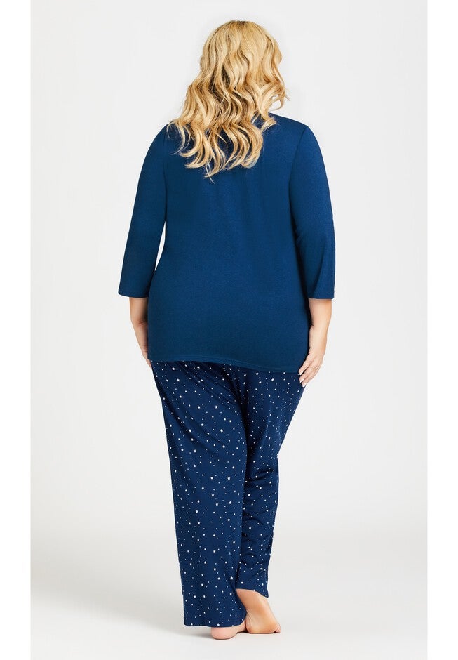 3/4 Sleeve Dream Big Sleep Top, NAVY, alternate image number 4