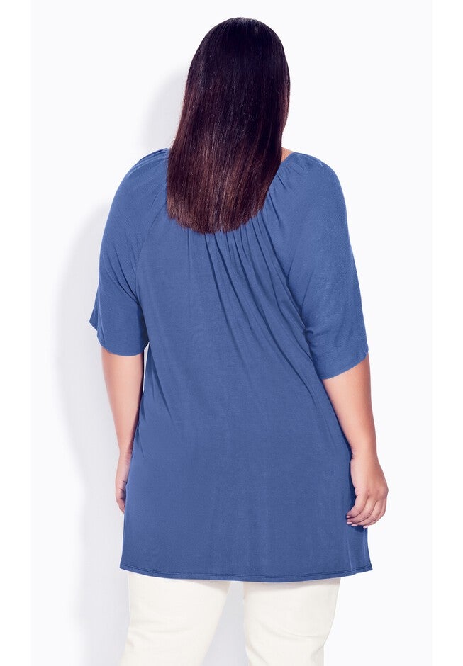 Payton Embroidered Top, DELFT BLUE, on-hover image number 1