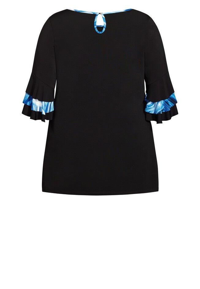 Gabby Bell Sleeve Tunic, BLACK, alternate image number 5