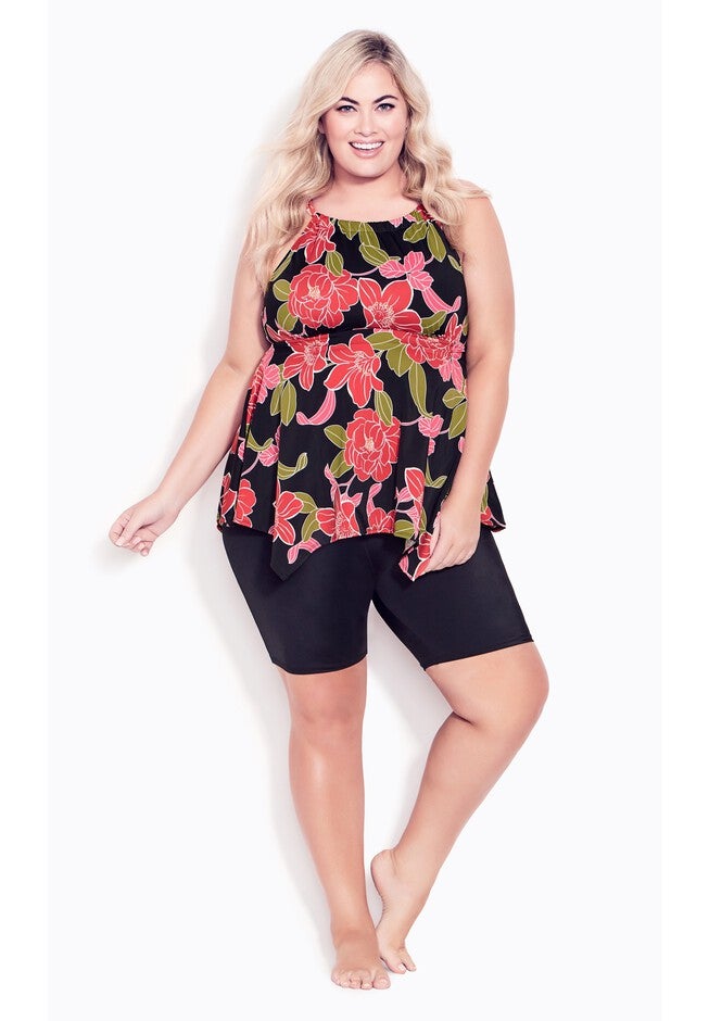 Handkerchief Print Tankini Top, GERBERA, on-hover image number null
