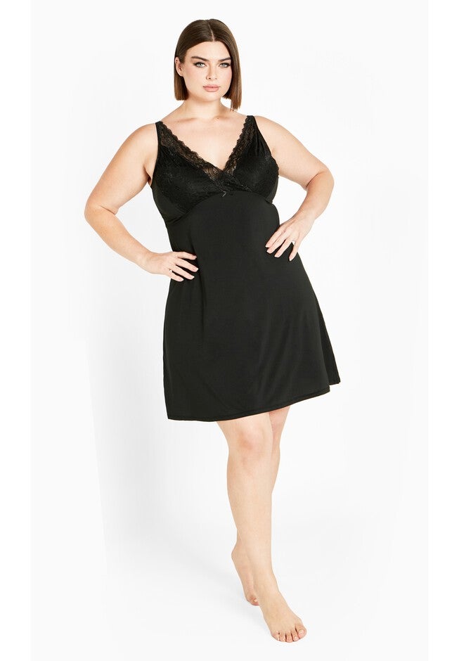 Sexy Lace Chemise, BLACK, hi-res image number null