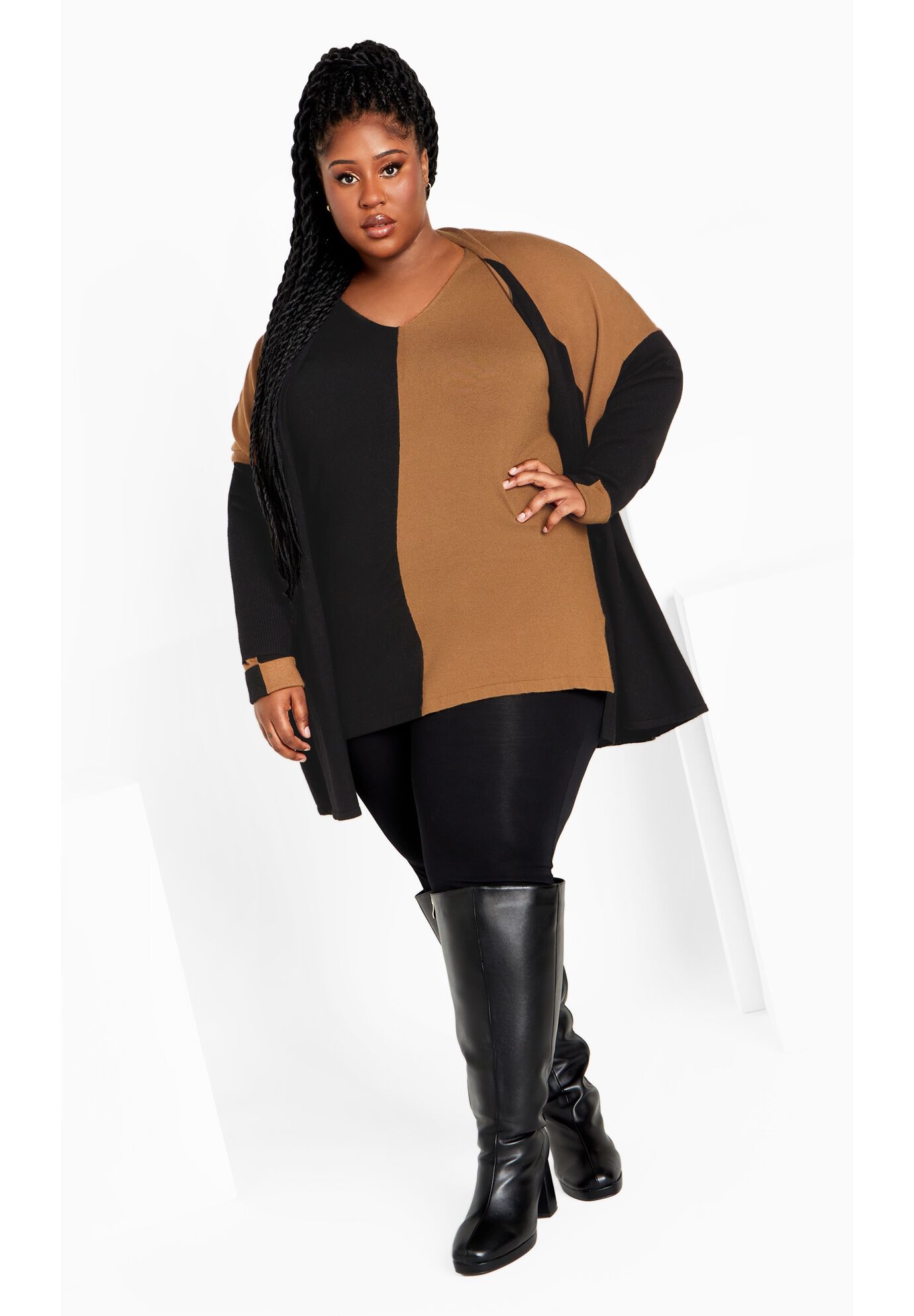 Splice It Sweater, BLACK TOFFEE, on-hover image number 1