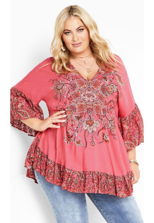 Frankie Frill Tunic, ROSE PAISLEY, hi-res image number null