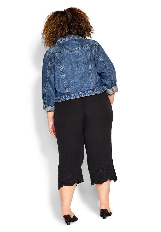 Embroidered Hem Pant, BLACK, on-hover image number null