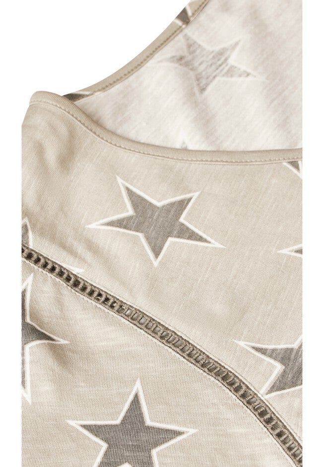 Flutter Sleeve Print Top, STAR GREY, alternate image number 4