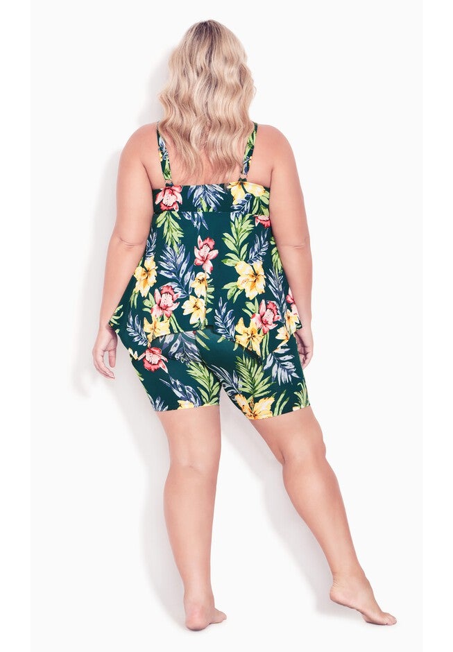 Handkerchief Print Tankini Top, RAVEN, alternate image number null