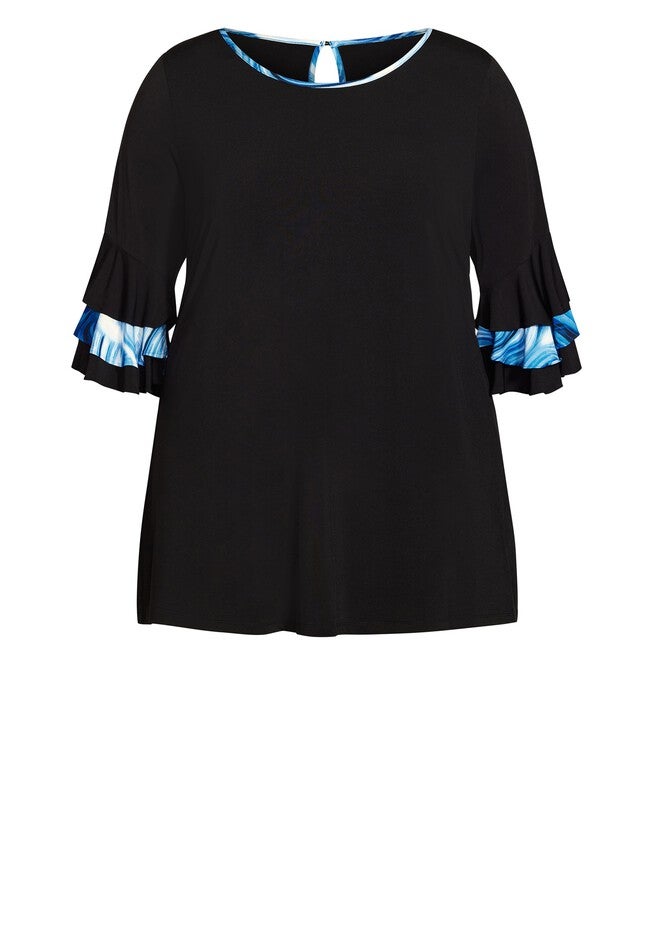 Gabby Bell Sleeve Tunic, BLACK, alternate image number 4