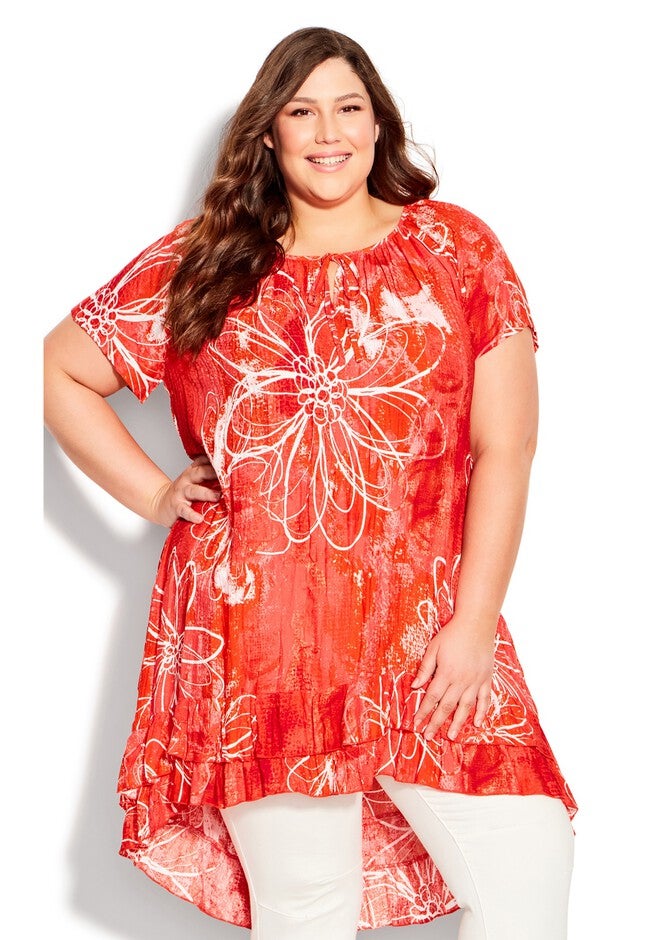 Avery Crush Tunic, CORAL OMBRE BREEZE, alternate image number 7