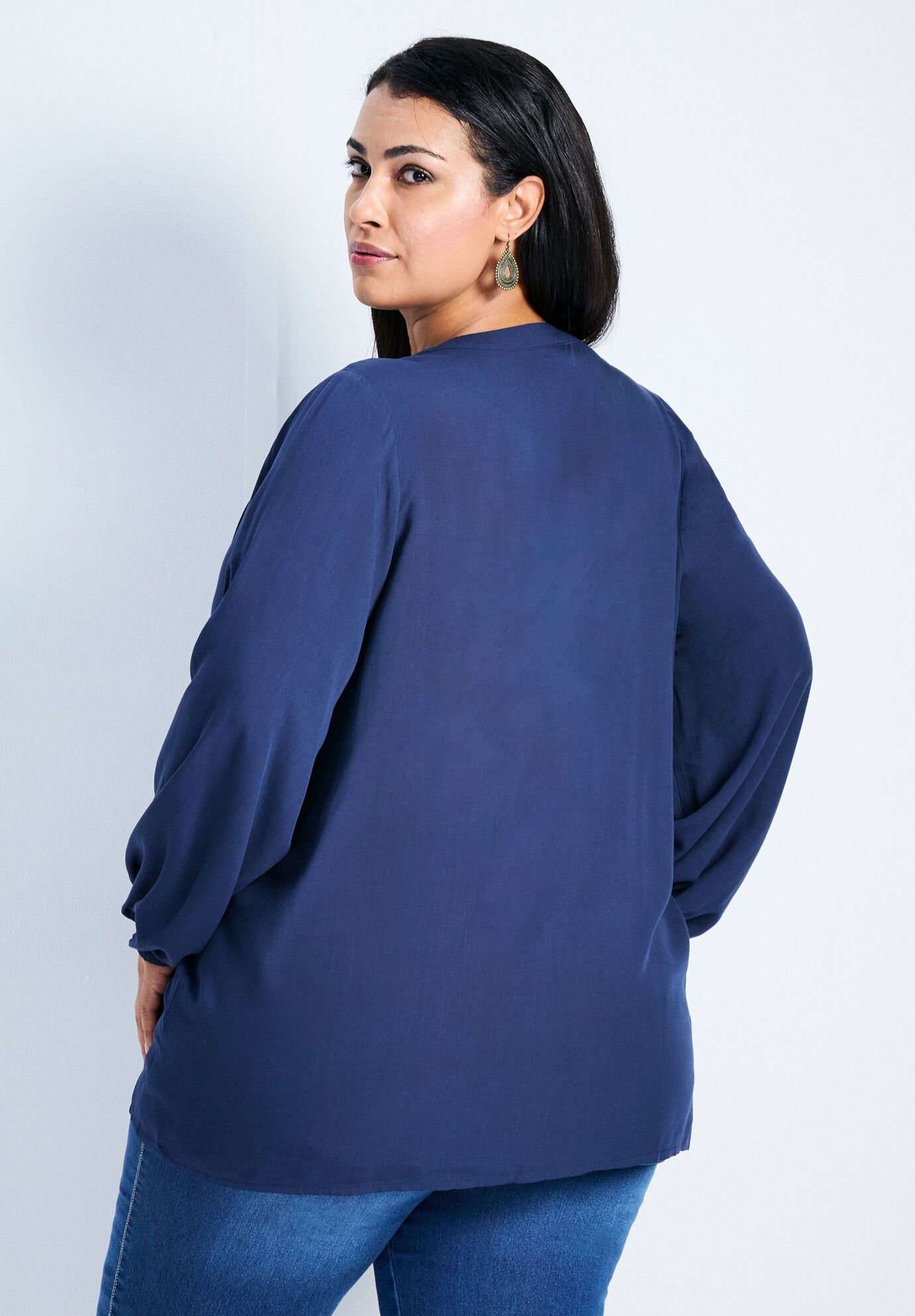 Celia Pintuck Blouse, NAVY, alternate image number 2
