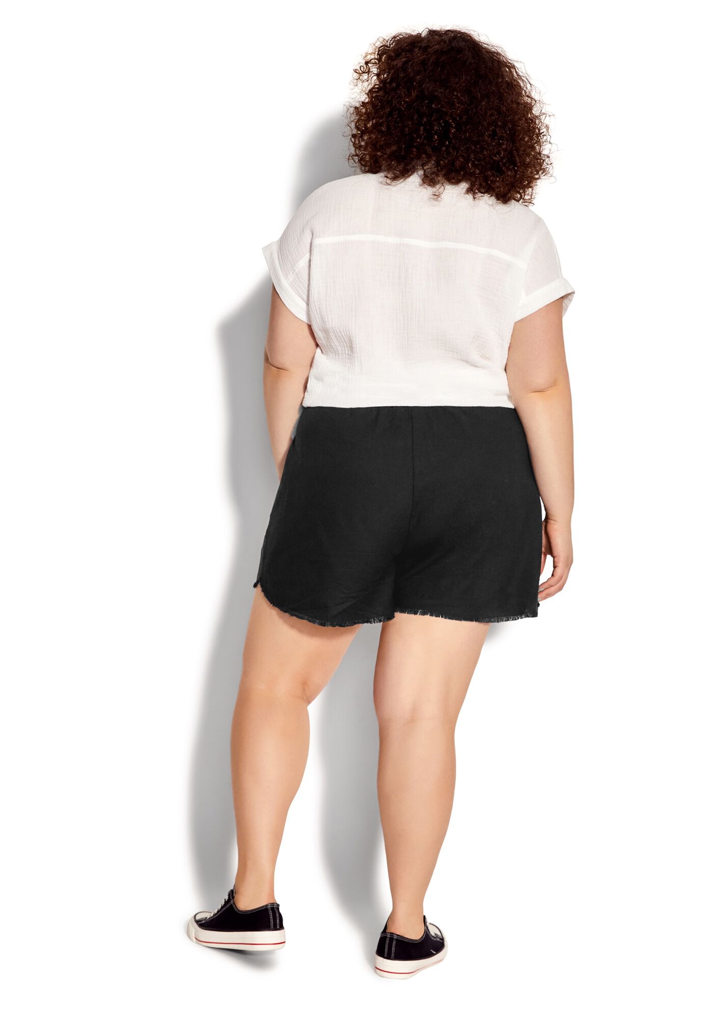 Remi Fray Hem Short, BLACK, on-hover image number 1