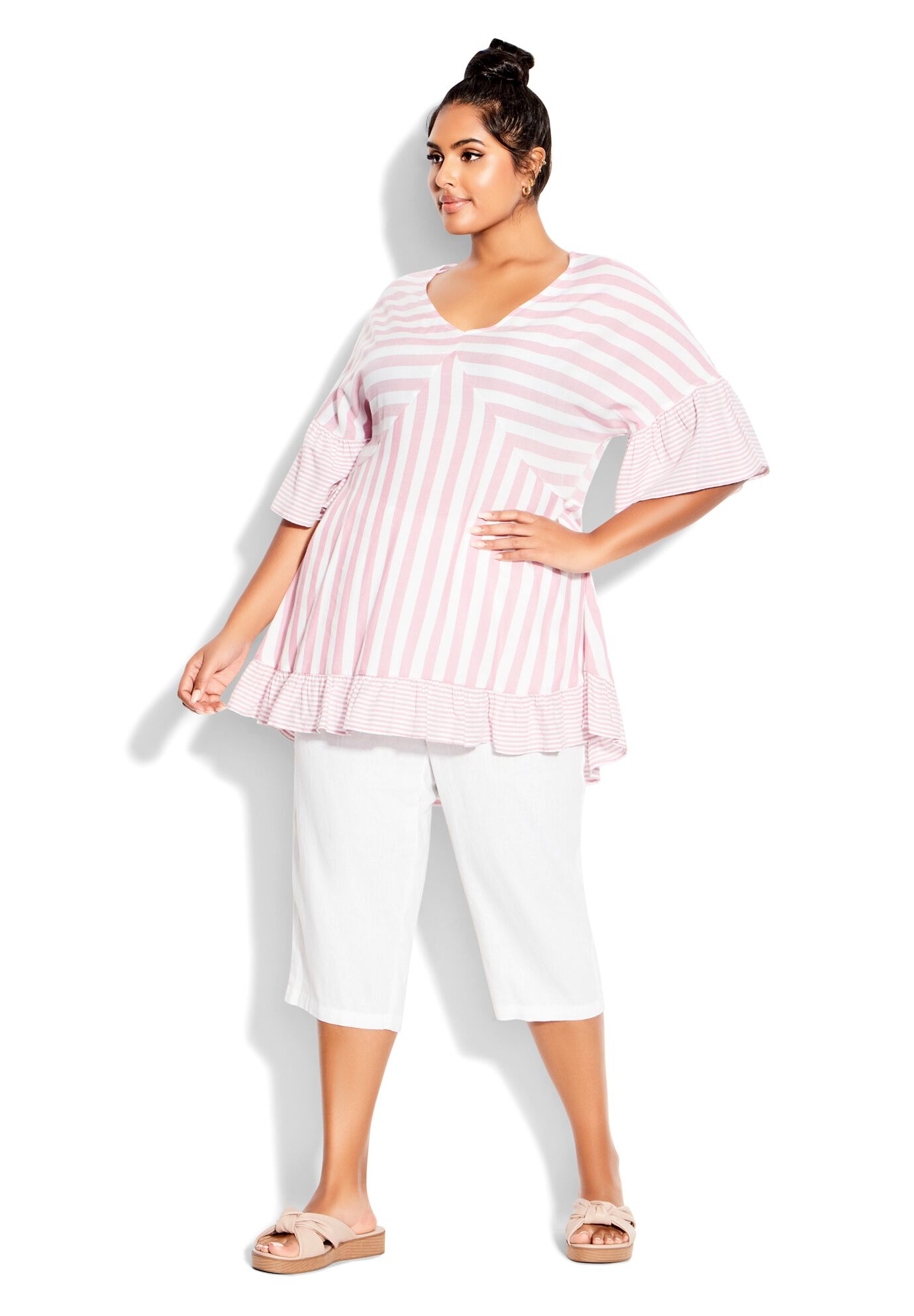 Hattie Stripe Tunic, CHERRY, on-hover image number 1