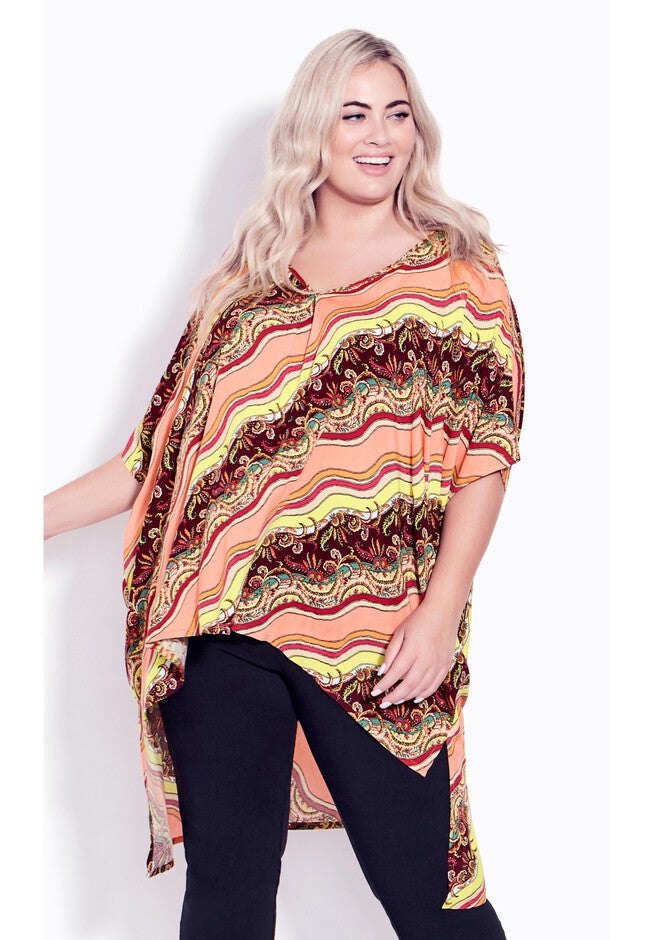 Evie Hi Lo Top, PAISLEY WAVE, hi-res image number 0