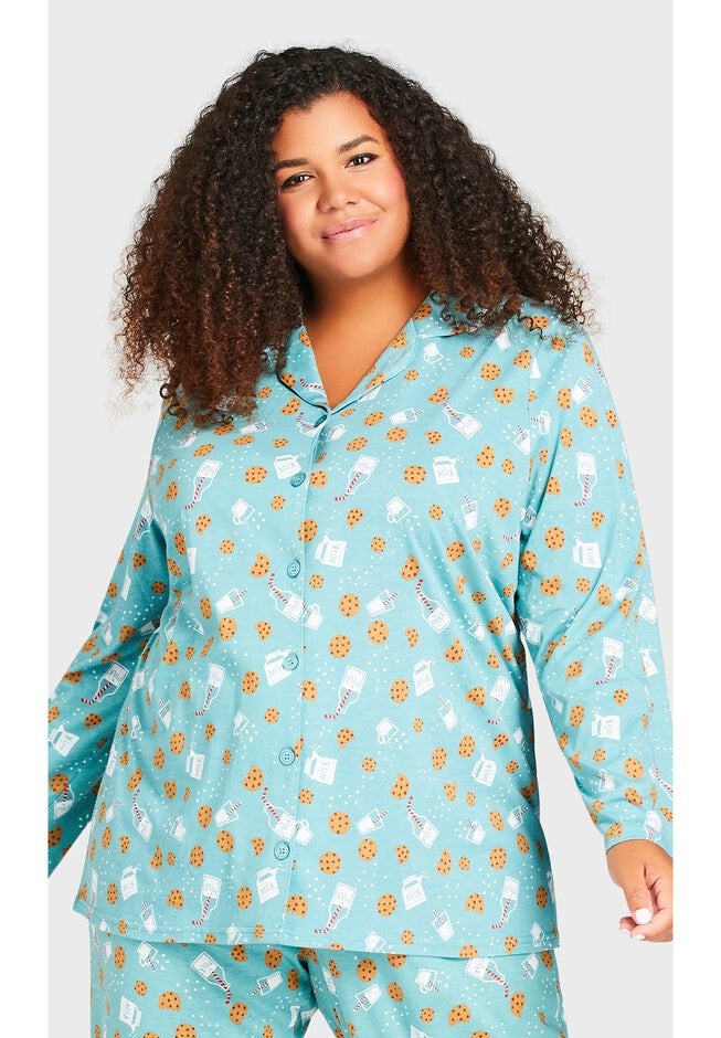 Button Through Sleep Top, COOKIE PRINT, alternate image number 3