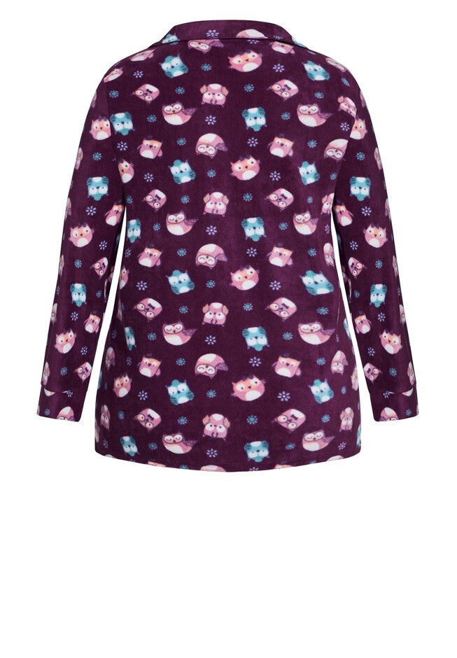 Button Owl Sleep Top, OWL PRINT, alternate image number null