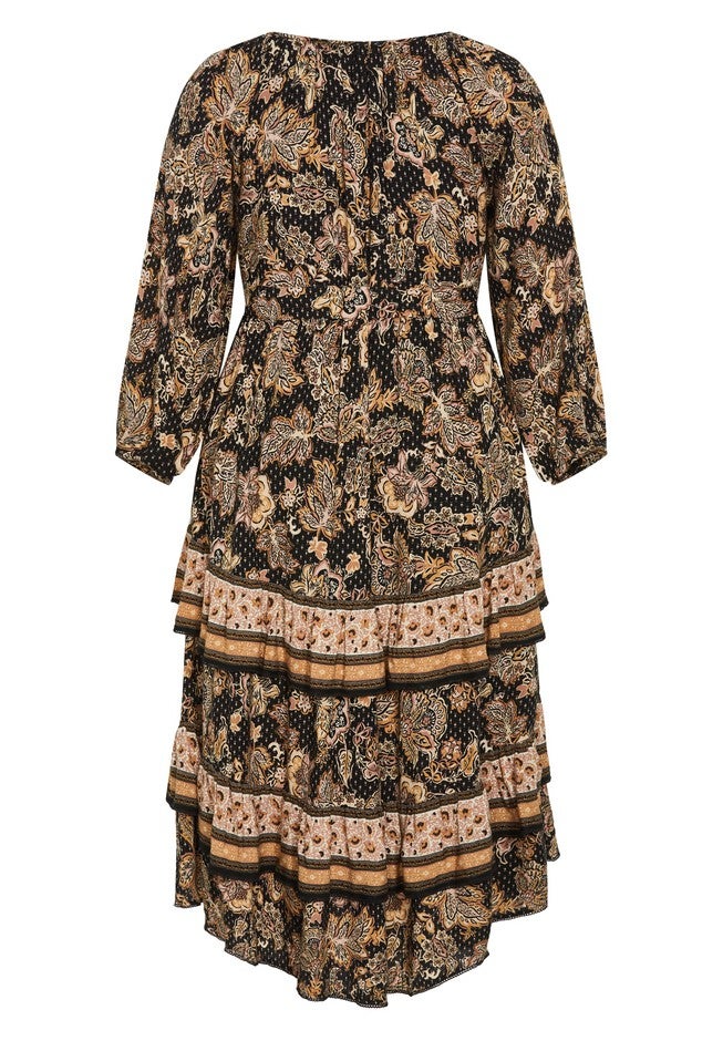 Amahle Puff Sleeve Tier Maxi Dress, FOREVER BORDER, alternate image number null