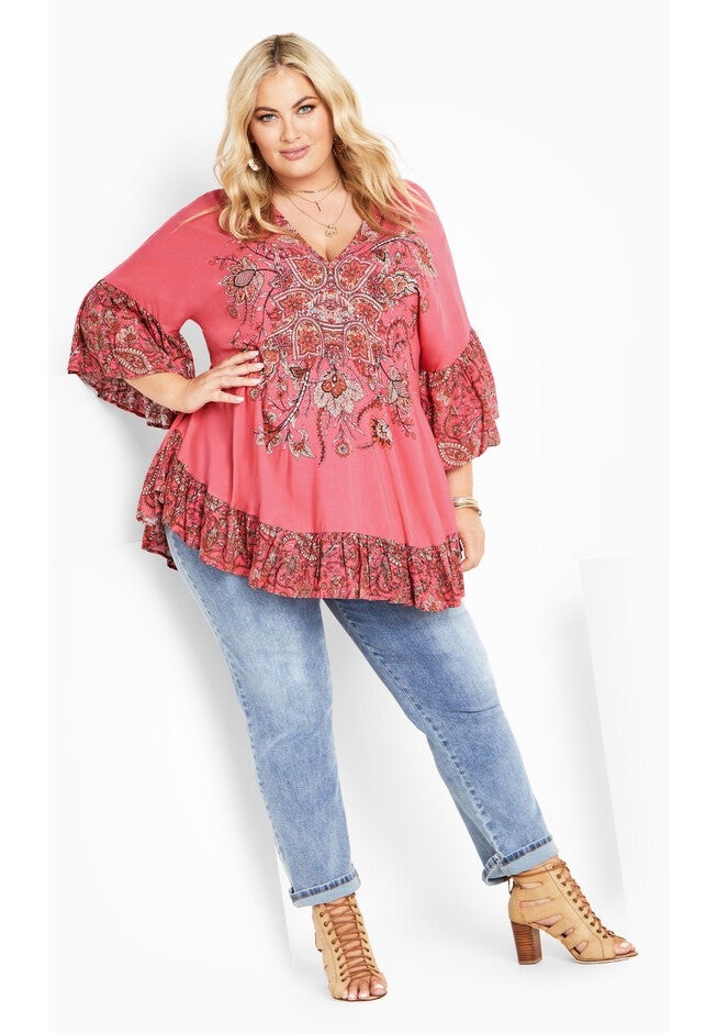 Frankie Frill Tunic, ROSE PAISLEY, alternate image number null