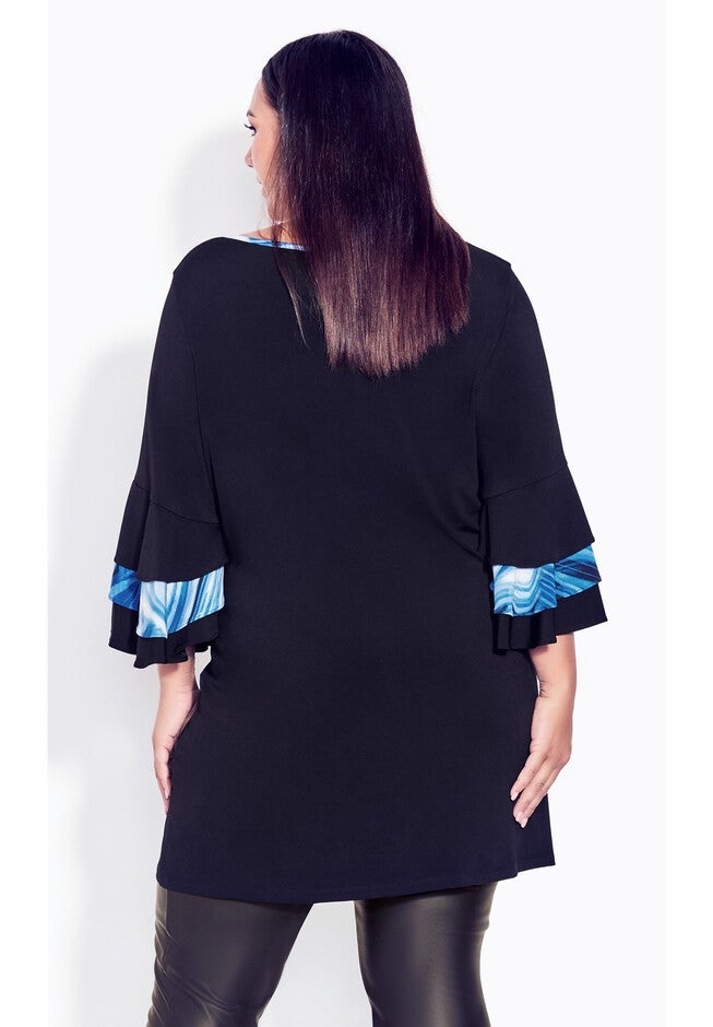 Gabby Bell Sleeve Tunic, BLACK, alternate image number 8