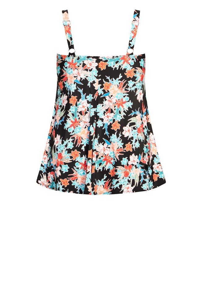 Twist Print Swim Dress, LA PALMA FLORAL, alternate image number 4