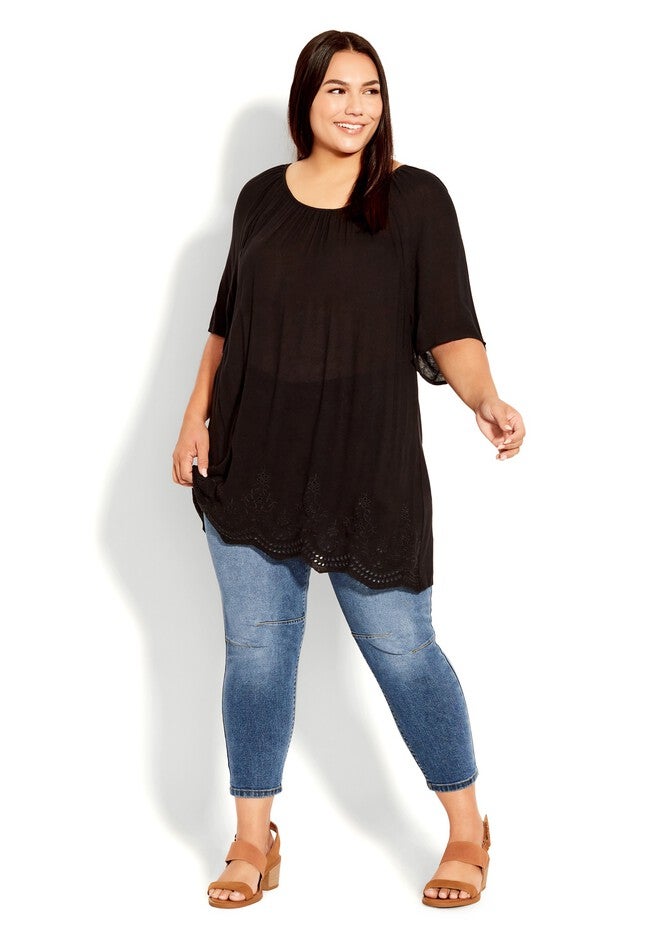 Crop Exposed Button Jean, MID WASH, alternate image number 4